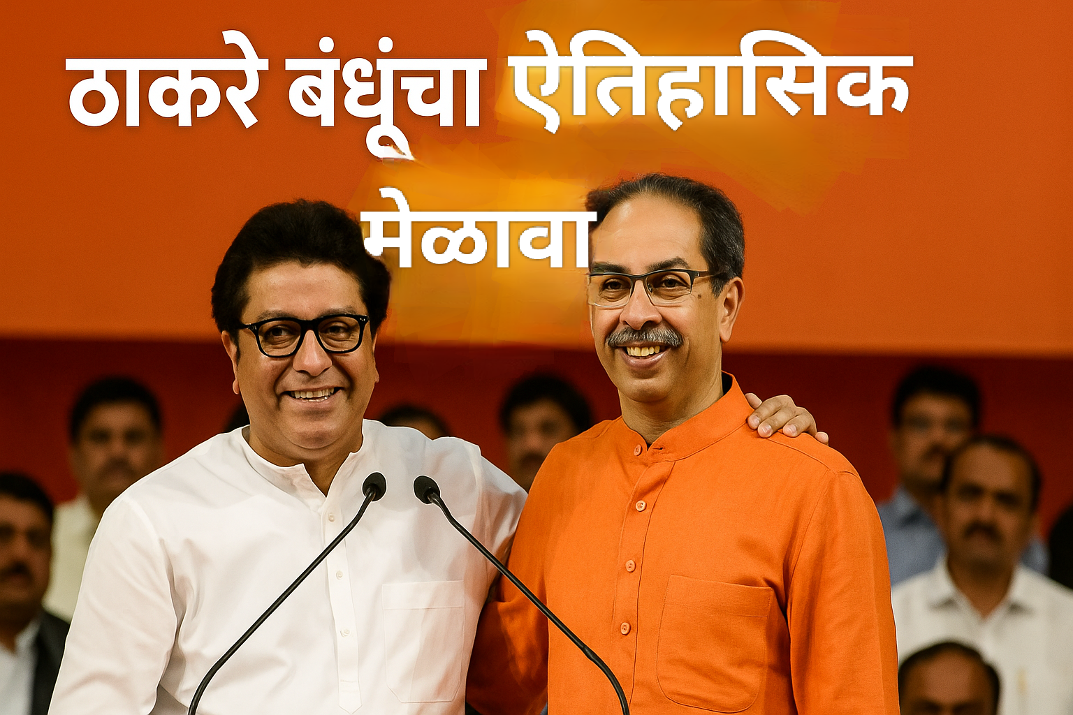 राज ठाकरे आणि उद्धव ठाकरे यांचा ऐतिहासिक मेळावा - मराठी भाषेसाठी एकत्र आंदोलन